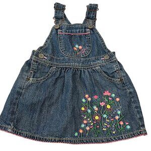 Osh Kosh 18 Months Vestbak Jumper Dress Colorful Embroidery